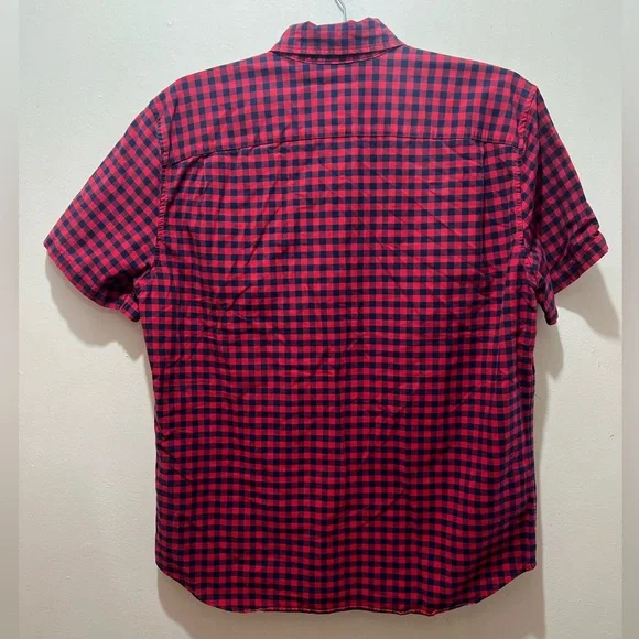 Men’s Large GAP button down Red&Blue Short Sleeve - Picture 6 of 7